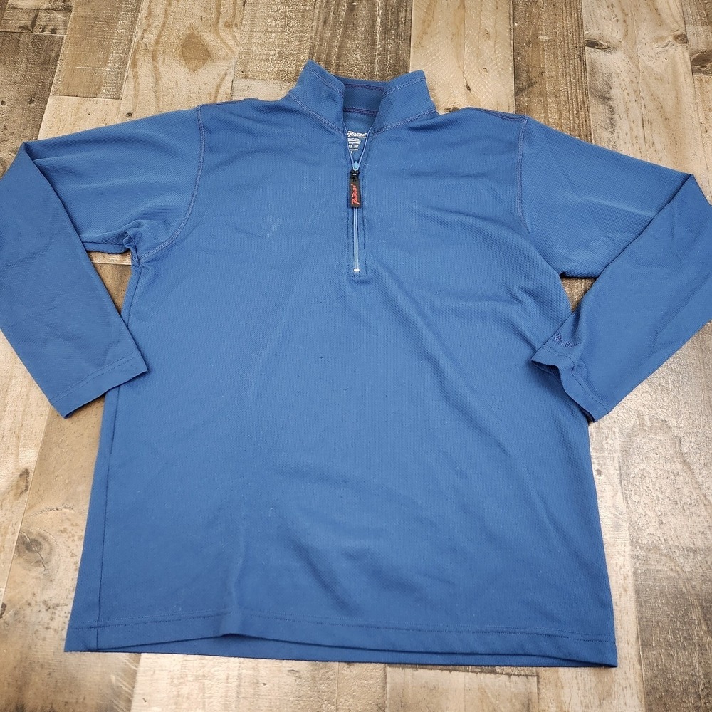 Rail Riders 1/4 Zip Pullover Shirt Womens size L Large Navy Blue Outdoor Hiking